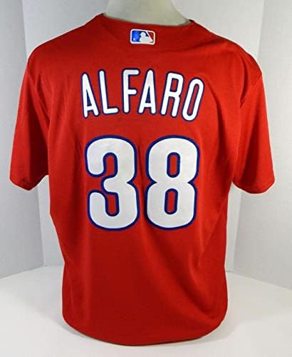 Philadelphia Phillies Jorge Alfaro 38 Oyun Kullanılmış Kırmızı Forma E Bahar Antrenmanı 4-Oyun Kullanılmış MLB Formaları