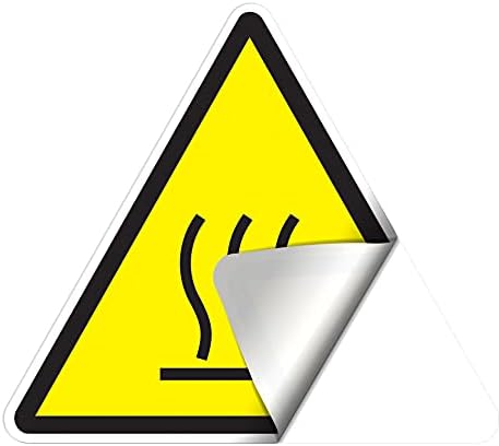 dealzEpic-Sıcak Yüzey Uyarı İşareti Etiket Kendinden Yapışkanlı Kabuğu ve Sopa Üçgen Vinil Çıkartması-4 cm (1.57 inç)