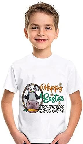 Paskalya Günü Mektuplar Baskılar Gömlek Toddler Kız Erkek Kısa Kollu Tavşan T Shirt Çocuk Kız Tee Üstleri Erkek Altında