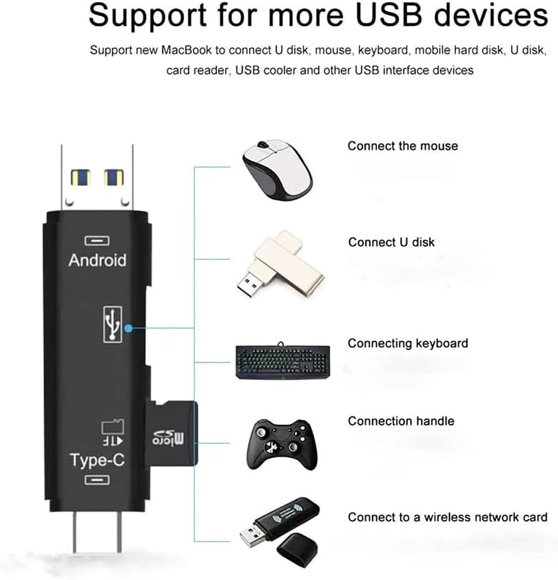 VOLT + 5 in 1 Çok Fonksiyonlu kart okuyucu ile Uyumlu Xiao mi mi mi x 2 var USB tip-C/ mi mikro usb/ Tf/ USB 2.0/