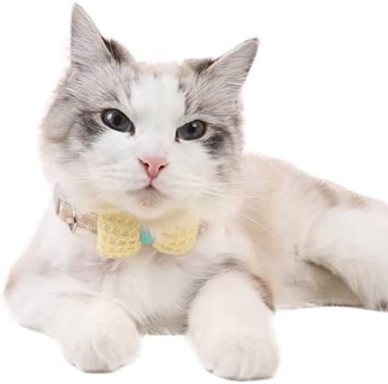 Kedi kayışları papyon ve Sevimli Charm Beyefendi Pamuk Dolgulu kedi kayışları Dalga Noktası Yay Yaka Kedi Malzemeleri