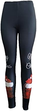 lcepcy Noel Tayt Kadınlar için Artı Boyutu Karın Kontrol Yüksek Belli Koşu Tayt Noel Baba Baskı Tatil Yoga Pantolon