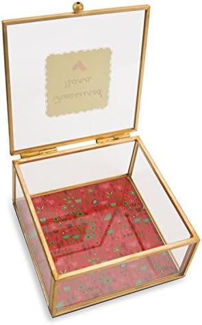 Pavilion Hediye Şirketi Bir Annenin Sevgisi Değerli Nana Çiçekli Cam Mücevher Kutusu 4,25 İnç, Çiçekli, Kırmızı