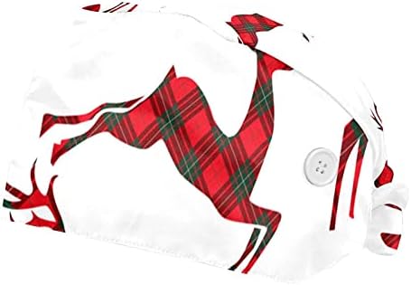 Nıaocpwy Sevimli Pembe Flamingo Noel Şapka İle Çalışma Kapağı Düğmeleri Ve Ter Bandı Ayarlanabilir Kravat Geri Şapka