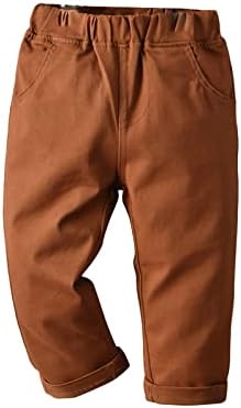 Alvıvı Toddler Bebek Erkek Chino Kargo koşucu pantolonu Yan Cepler Düz Renk Tulum Pantolon Rahat Chino Kargo Pantolon