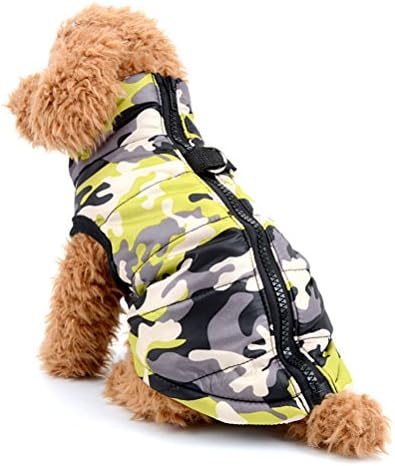 ZUNEA Köpek Kış Ceket Camo Sıcak Pamuk Ceket Köpek Soğuk Hava Giysileri Koşum Küçük Pet Yavru Köpek Kedi Sarı XL