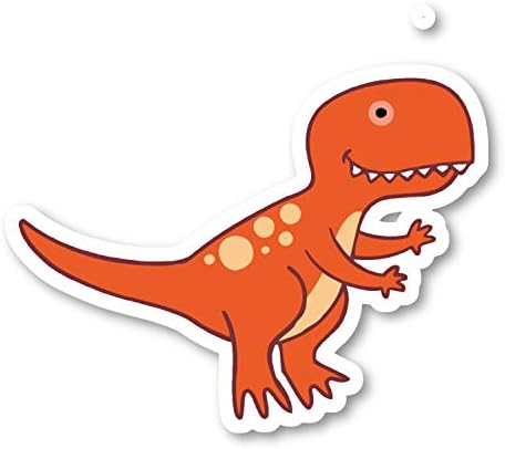 Dinozor Turuncu TRex Sticker Komik Çıkartmalar-Dizüstü Çıkartmalar-4 Vinil Çıkartması-Dizüstü Bilgisayar, telefon,