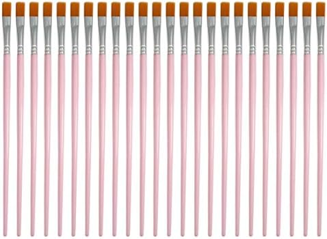 Ruwado 30 Adet Düz Boyama Fırçaları Naylon Plastik Saplı Detay için Toplu Küçük Fırça Güzel Sanatlar Profesyonel Akrilik