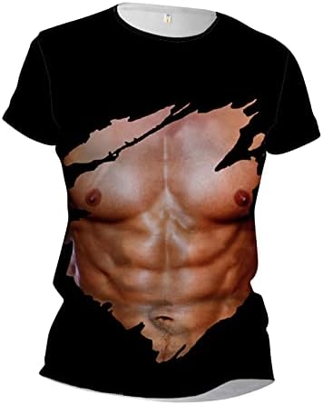 HEHOAH Erkek Gömlek, erkek T Shirt Rahat Kısa Kollu Gömlek Degrade Boyun Yumuşak Gevşek Fit Grafik Tees Yaz Tişörtleri