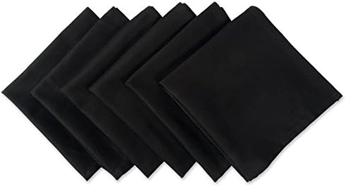 DII Solid Napkin Set Collection, 20x20, Siyah, 6 Parça