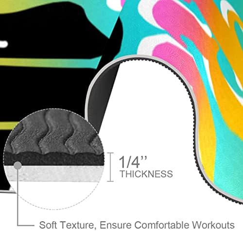 Ejderha Kılıcı Renkli Geometrik Renk Blokları Premium Kalın Yoga Matı Her Türlü Egzersiz Yoga ve Pilates için Çevre