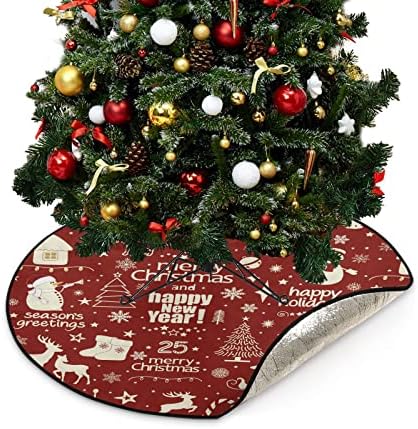 Noel Ağacı Standı Mat Su Geçirmez, Noel Çelenk ve Buffalo Ekose Yuvarlak Altında Noel Ağacı Mat Zemin Koruyucu için