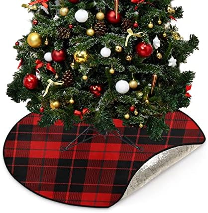 Noel Ağacı Standı Mat Su Geçirmez, Noel Ekose Kar Taneleri Yuvarlak Altında Noel Ağacı Mat Zemin Koruyucu için Noel