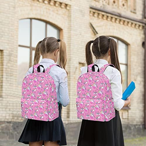 Kızlar için Unicorn Sırt Çantası okul sırt çantası Hafif İlkokul Bookbag, Yeniden Kullanılabilir Okul Malzemeleri