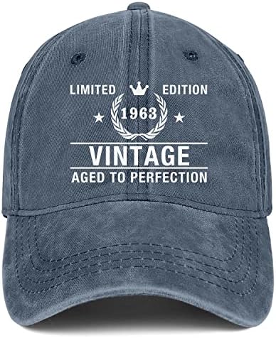 60th Doğum Günü Hediyeleri Erkekler Kadınlar için Şapkalar 1963 Vintage 60 Yaşındaki İşlemeli beyzbol şapkası
