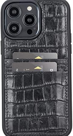 Venito Capri deri cüzdan Kılıf ile Uyumlu iPhone 14 Pro Max Kılıf kart tutucu ile Ekstra Güvenli RFID Engelleme ile