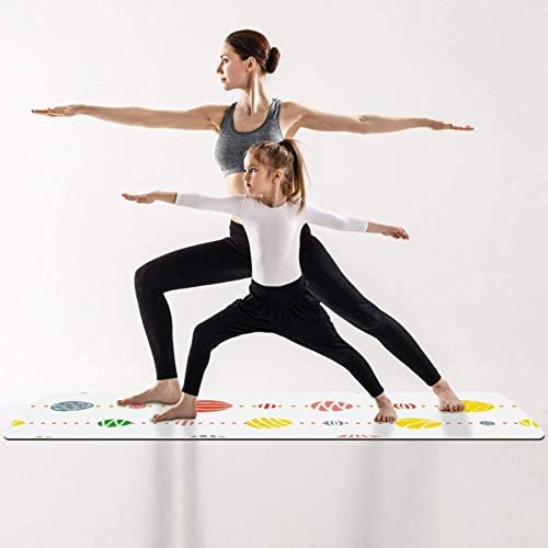 Unicey Kalın Kaymaz Egzersiz ve Fitness 1/4 Yoga mat Sevimli Paskalya Yumurtaları Bantları Desen Baskı Yoga Pilates
