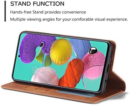 EYZUTAK Premium PU Deri Flip Folio Kılıf Samsung Galaxy A51 için, Kickstand Kart Yuvası ile koruyucu Kılıf Manyetik