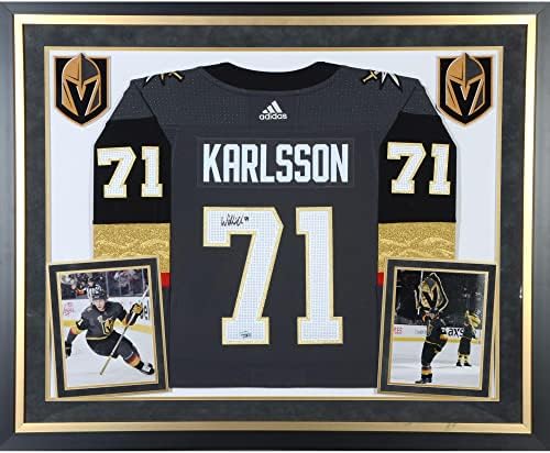 William Karlsson Vegas Altın Şövalyeler Deluxe Çerçeveli İmzalı Siyah Adidas Otantik Jersey-İmzalı NHL Formaları