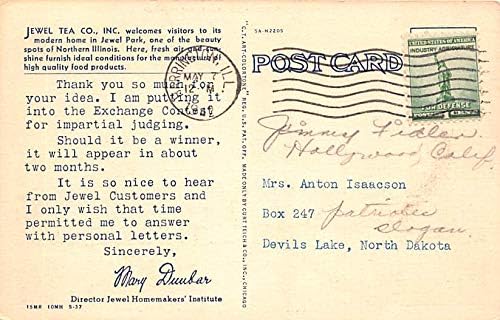 Reklam Posta Kartı Jewel Tea Co Inc Jewel Park, Barrington, Illinois, ABD 1942