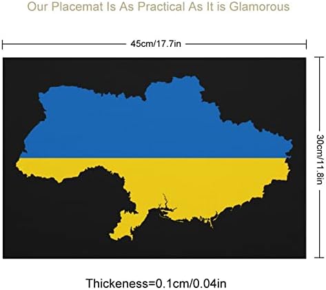 Ukrayna Bayrağı Harita PVC Masa Paspaslar Yıkanabilir Placemats Masa Örtüsü masa pedi yemek masası için