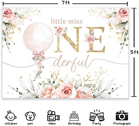 Newsely Özledim Onederful Zemin Allık Pembe Çiçek Kız 1st Doğum Günü Partisi Dekorasyon Malzemeleri Küçük Bayan Onederful