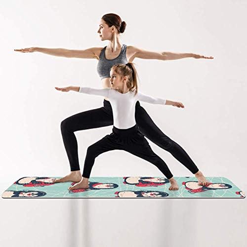 DJROW Yoga Mat Sevimli Kış Penguenler Doğal Pilates egzersiz matı Çevre Dostu spor salonu matı Kalınlığı 1/4