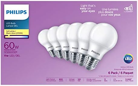 11 W A19 Orta Taban Yumuşak Beyaz LED ampuller - 6 Paket