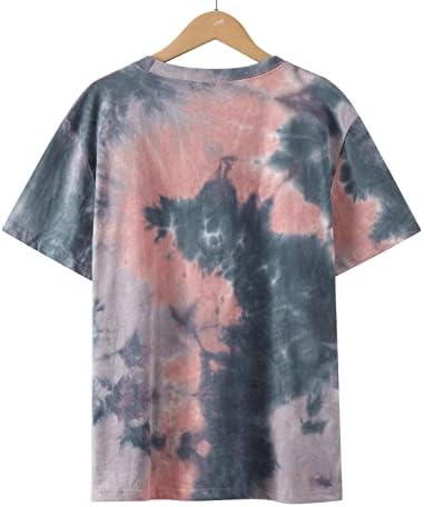 Kadın Ekip Boyun Tshirt Sonbahar Yaz Kısa Kollu 2023 Elbise Pamuk Grafik Batik Üst Gömlek Kadınlar için M2 M2