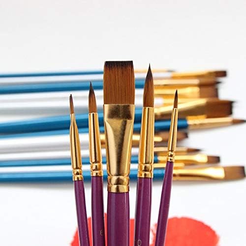 MJWDP 6 Adet Ahşap Saplı Akrilik Suluboya Kalem Çizim Araçları Sanatçı Boya Fırçası Naylon Saç Yağlıboya Fırçaları