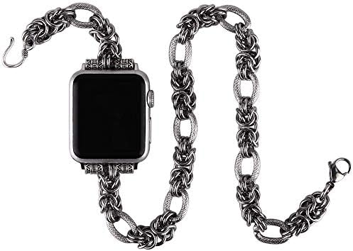 VIQIV Metal Bilezik Zincirleri Apple Watch için Ultra Bant 38mm 40mm 41mm 42mm 44mm 45mm 49mm İwatch SE & Serisi 8