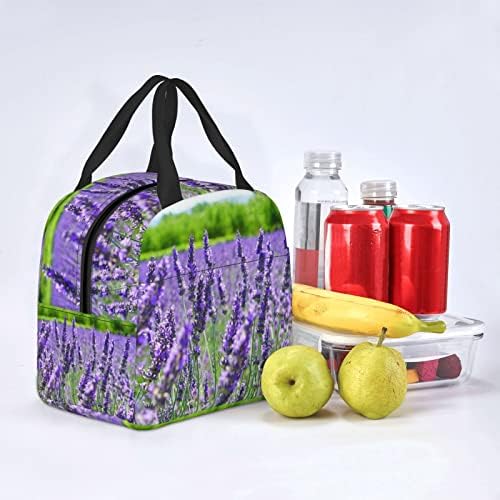 Öğle yemeği Çantası Mor Çiçek yemek kabı Yalıtımlı Tote soğutucu çanta Çanta Kullanımlık yemek taşıma çantası İş Seyahat