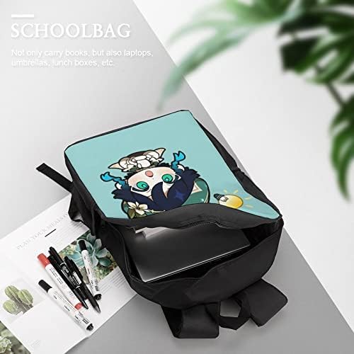Havalandırma Tuval 3244 3D Anime okul çantası file çanta Unisex Moda Siyah sırt çantası dizüstü bilgisayar seyahat