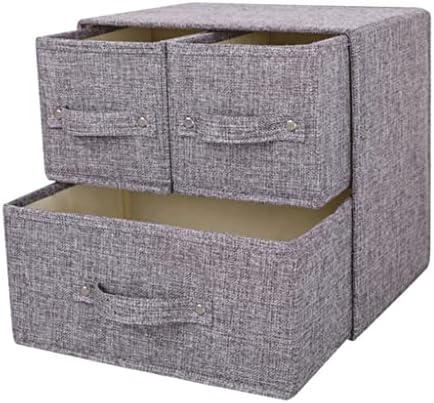 LSDJGDDE Kumaş saklama kutusu eşya kutuları Saplı Çekmece Organizatör Katlanır saklama kapları Socksbox (Renk: Bej,