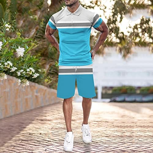 SKRK Polyester Eşofman Erkek Moda Kısa kollu tişört ve şort takımı Yaz 2 Parça Kıyafet Polyester Eşofman