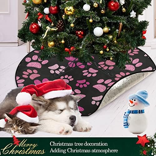 visesunny Noel Ağacı Mat Kedi Pençeleri Dikişsiz Desen Ağacı Standı Mat Zemin Koruyucu Emici Ağacı Standı Tepsi Mat