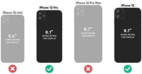 iPhone 12/12 Pro için Renkli Kavrama Kenarlı OtterBox Şeffaf kılıf-Siyah Kristal (Şeffaf / Siyah)