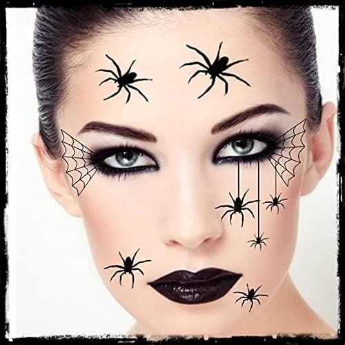 Geçici Dövme Örümcek Cadılar Bayramı Kostüm Yüz Örümcekler Sahte Dövmeler Gerçekçi Ince Dayanıklı