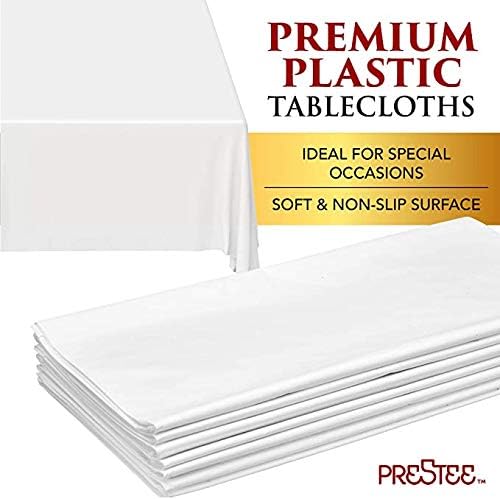 24 Beyaz Plastik Masa Örtüsü - 108 X 54 Plastik Masa Örtüsü | Tek Kullanımlık Masa Örtüleri | Beyaz Masa Örtüleri