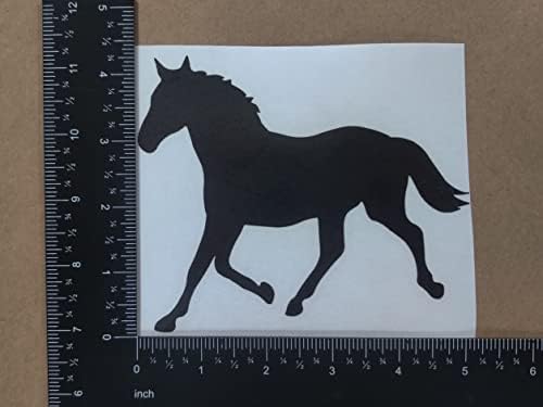 At Çıkartması 4 Paket: At kalp atışı, At Nalı, At Dörtnala, Detaylı At Kafası (Siyah, Büyük ~5)