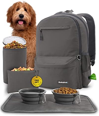 Rubyloo'nun Orijinal Doggy Bag™ Sırt Çantası. Köpek Malzemeleri için Sırt Çantası + 2 BPA içermeyen Seyahat köpek