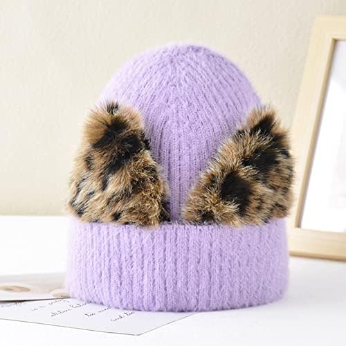 Kangqı Kış Şapka, Kadın Şapka Karikatür Kulak Dekorasyon Kabarık Sıcak Kış Bere için Açık