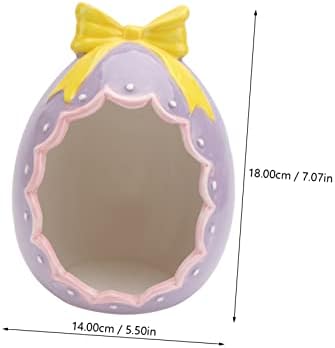 NOLİTOY 1 adet Yumurta Kabuğu Süsler Porselen Yumurta Süs Makyaj Sünger Tutucu Seramik Hamster Yatak Mini Konteynerler