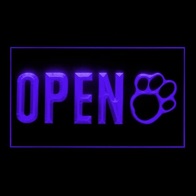 210225 Açık Pet Shop Köpek Kedi Bakım Salon Dekor Ekran led ışık Neon Burcu (21.5 X 12, Beyaz)