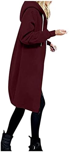 COMVALUE Ceketler Kadınlar için Rahat tam fermuarlı kapüşonlu kıyafet Rahat Gevşek Uzun Kollu Kazak Hafif Uzun Hırka