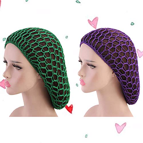 Luxshiny Kızlar Saç Aksesuarları Saç Ağları 2 ADET Tığ Net Şapka, örgü Saç Net Uyku Saç Şapka Kadınlar Kızlar için