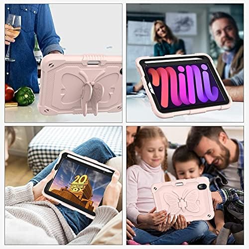 Ipad Mini 6 için kılıf (2021) kalem Tutucu ile Tablet Kılıf Kızlar Çocuklar için Kılıf 2 in 1 Ağır Sağlam Kapak Darbeye