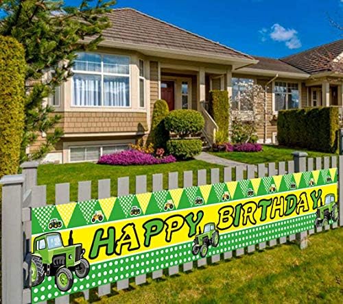 Büyük Yeşil Traktör Doğum Günü Afiş, çiftlik traktörü Temalı Doğum Günü Partisi Malzemeleri Süslemeleri, Traktör Doğum