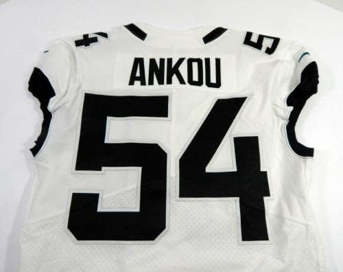 2019 Jacksonville Jaguars Eli Ankou 54 Oyun Verilen Beyaz Forma 100 25 P 46 2-İmzasız NFL Oyun Kullanılmış Formalar