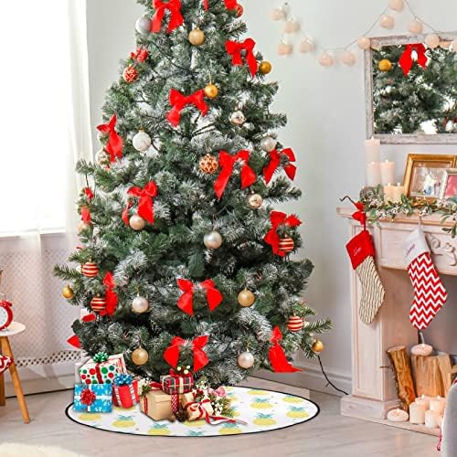 visesunny Noel Ağacı Mat Ananas Dikişsiz Desen Ağacı Standı Mat Zemin Koruyucu Emici Ağacı Standı Tepsi Mat Mevsimsel